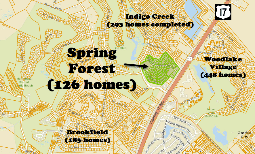 Spring Forest 55 Plus community in Myrtle Beach